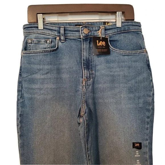 Lee Jeans Womens Blue Relaxed Fit Straight Leg Ankle Anchor Size 10 New - Picture 7 of 9